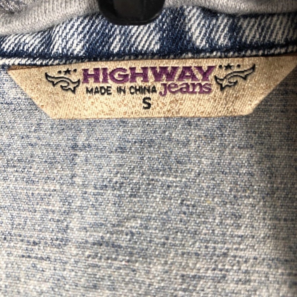 Highway Jeans Girls Denim Jacket Size S Hooded Sweatshirt Button Up Casual - Picture 7 of 15